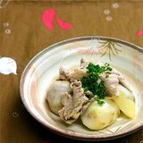 お出汁が効いた里芋の豚コマ煮